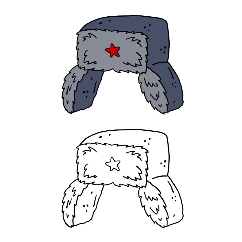 Шапка ушанка раскраска для детей