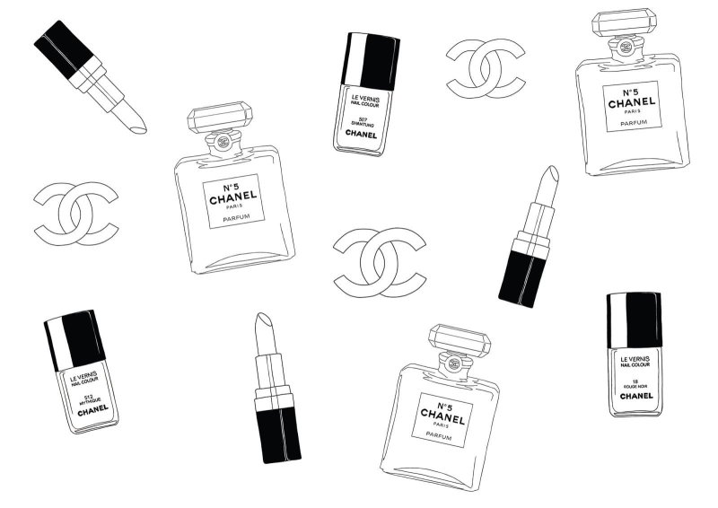 Распечатки косметика черно белые
