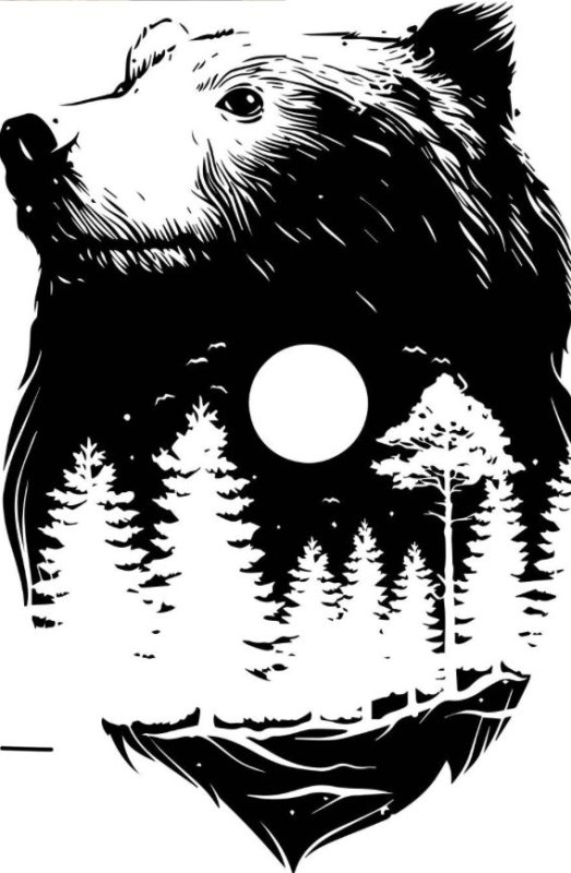 Медведь для гравировки