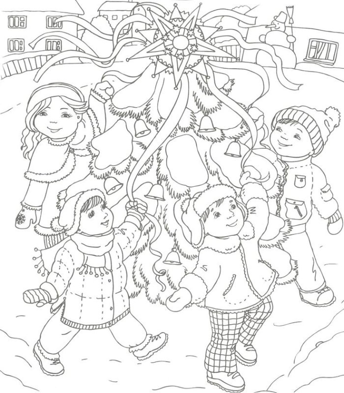 Колядки раскраски для детей