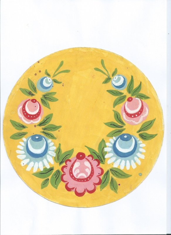 Тарелка Городецкая роспись для детей