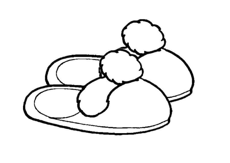 Тапки раскраска для детей