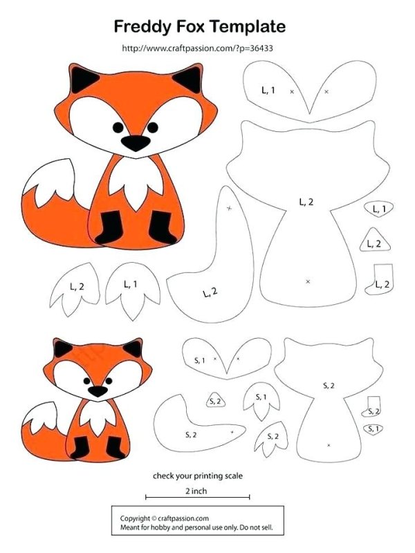 Лисичка из фетра выкройка