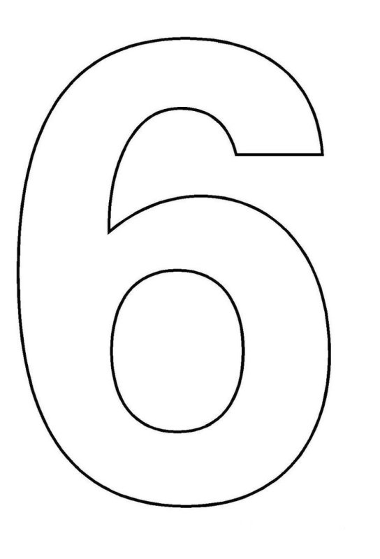 Цифра 6 трафарет для торта