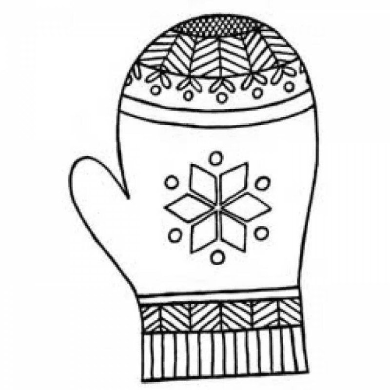 Варежки раскраска