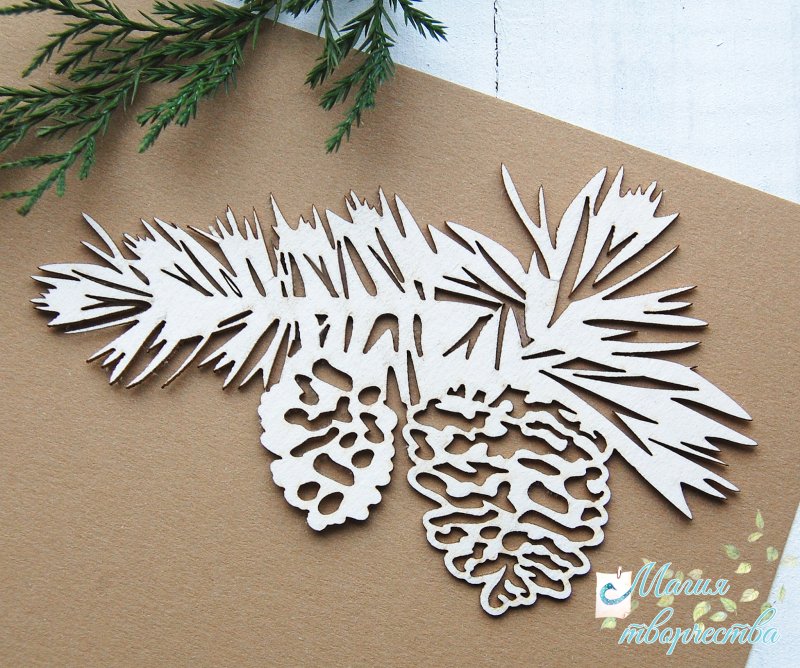 Еловая веточка из бумаги