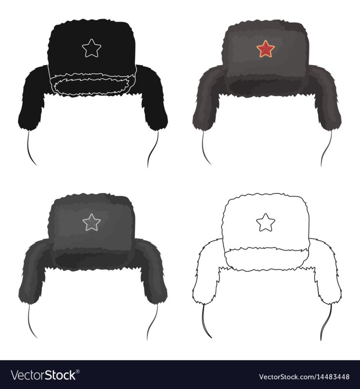 Шапка ушанка вектор