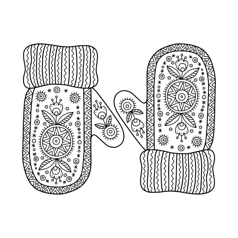 Рукавичка раскраска для детей