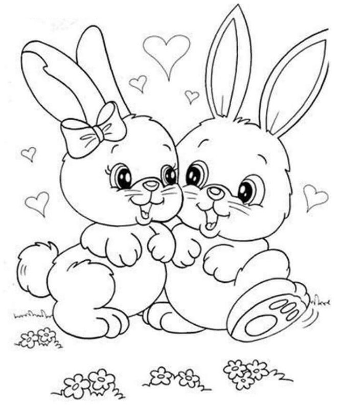 Раскраски для девочек зайчики
