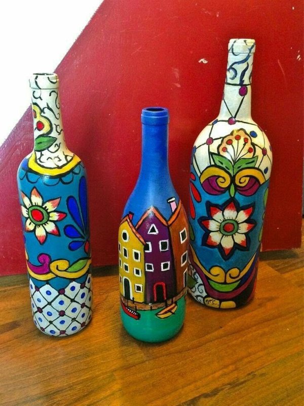 Расписанная бутылка