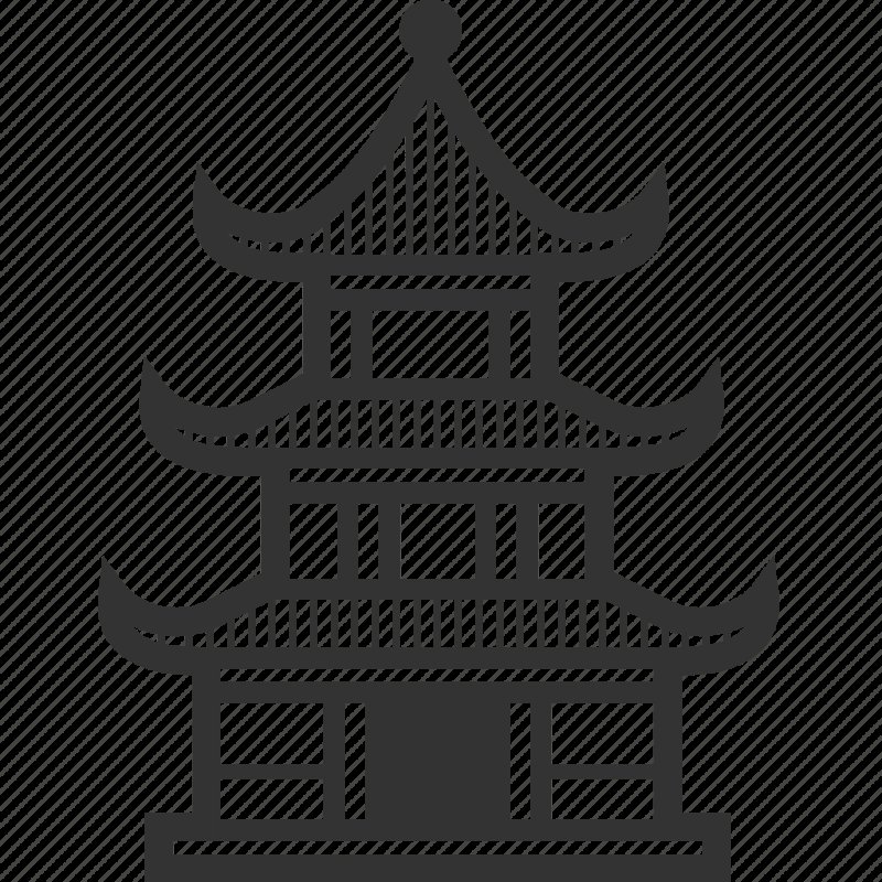 Китайский храм карандашом