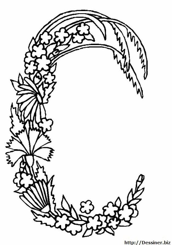 Трафареты букв с цветами