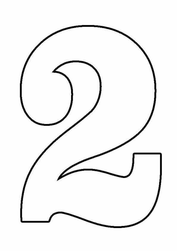 Красивая цифра 2 трафарет