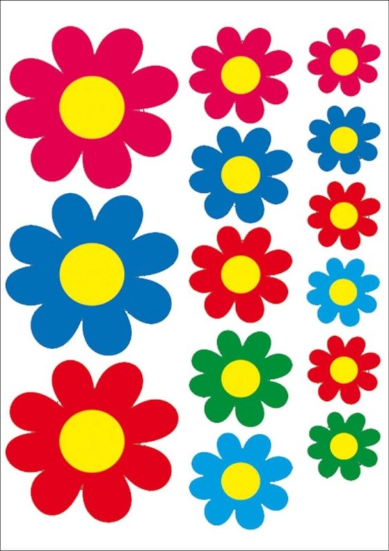 Цветочки для вырезания цветные