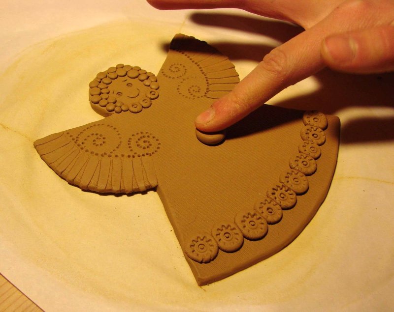 Плоские поделки из глины