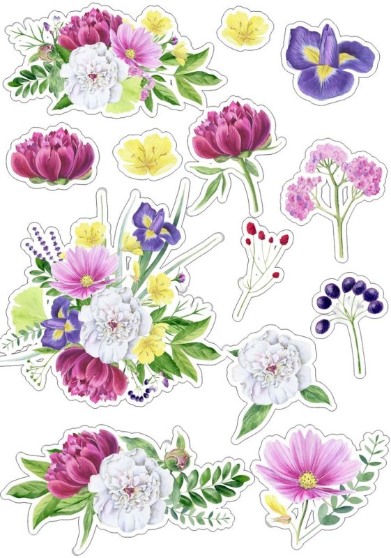 Яркие цветы для вырезания