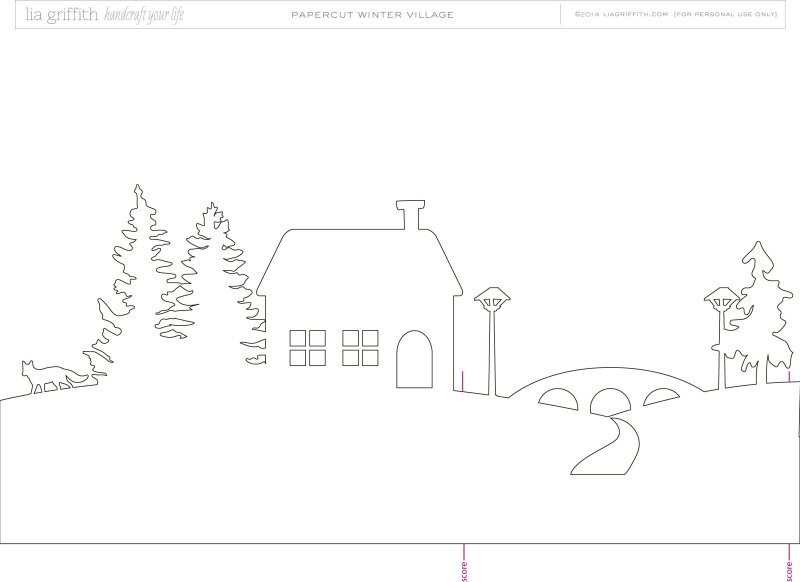 Трафареты на окна новогодние домики
