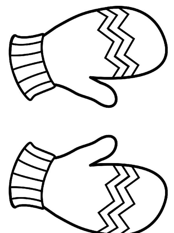 Рукавички раскраска для детей