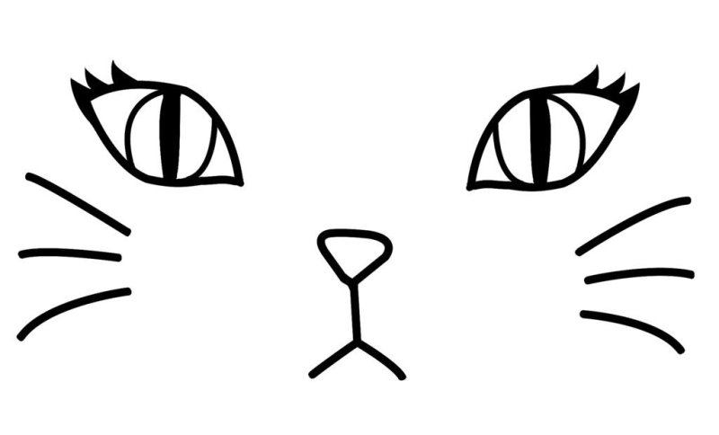 Трафарет кошачьих ушей