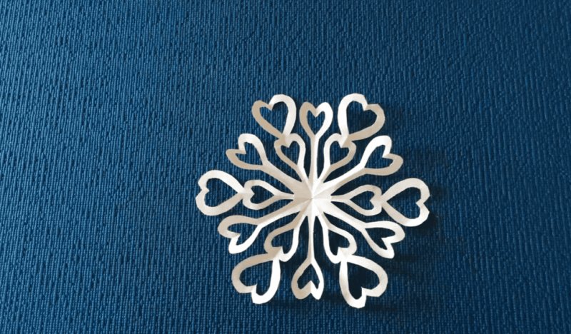 Снежинки сердечки трафареты