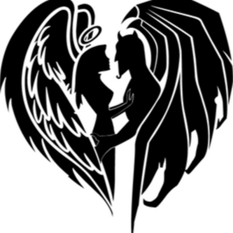 Силуэт ангела и демона