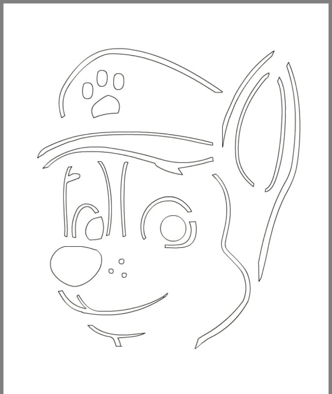 Трафарет Щенячий патруль для вырезания