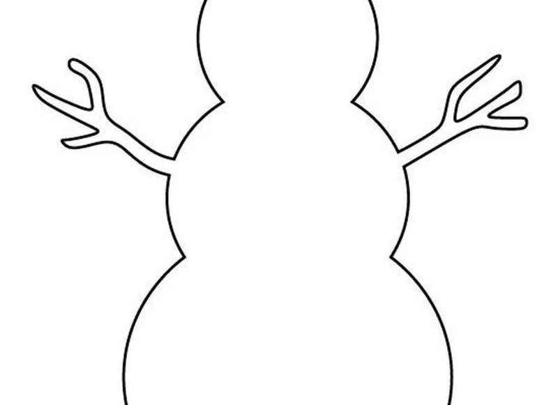 Снеговик трафарет