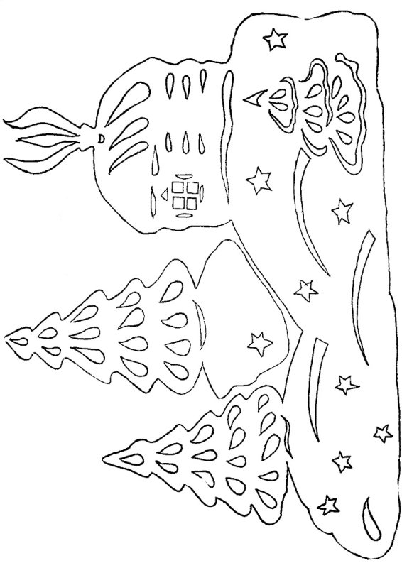 Новогодние трафареты на окна для вырезания