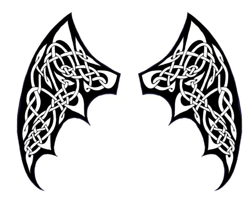 Трафарет крыла дракона