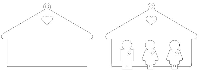 Ключница дом семьи макет