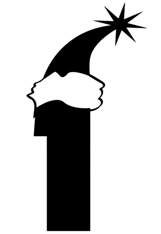 Новогодние цифры трафарет