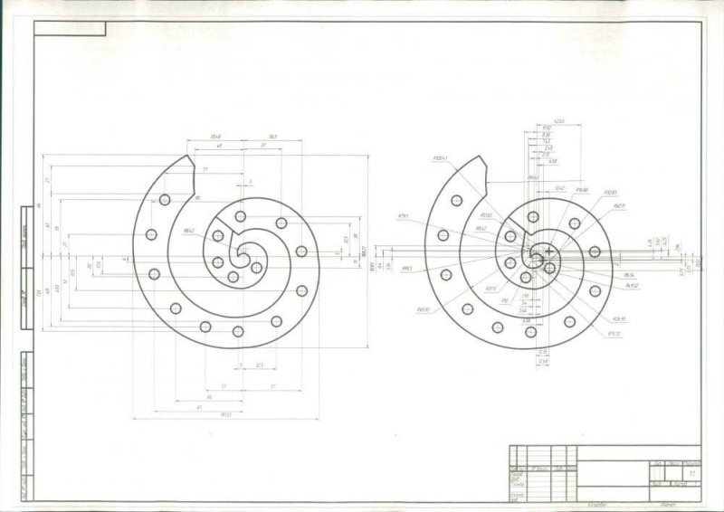 Лекало улитка для холодной ковки чертеж