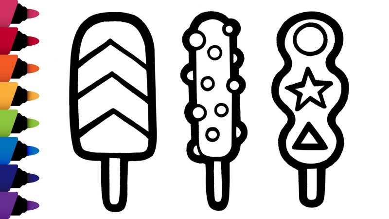 Эскимо раскраска для детей