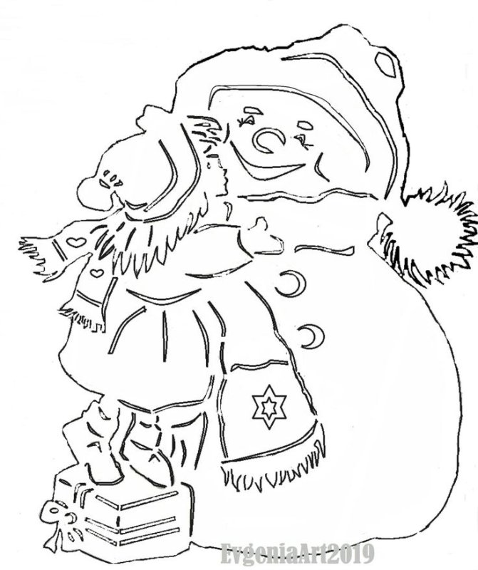 Трафареты на окна новогодние