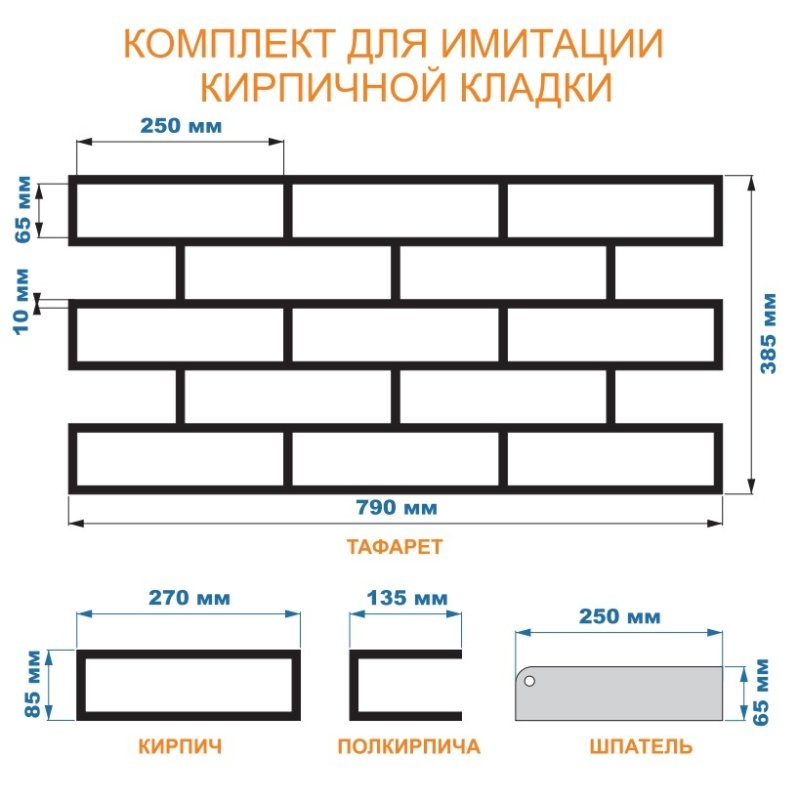 Трафарет имитирующий кирпичную кладку