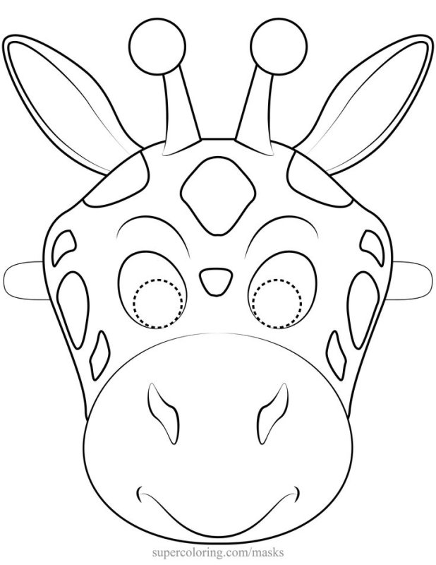 Трафареты масок животных