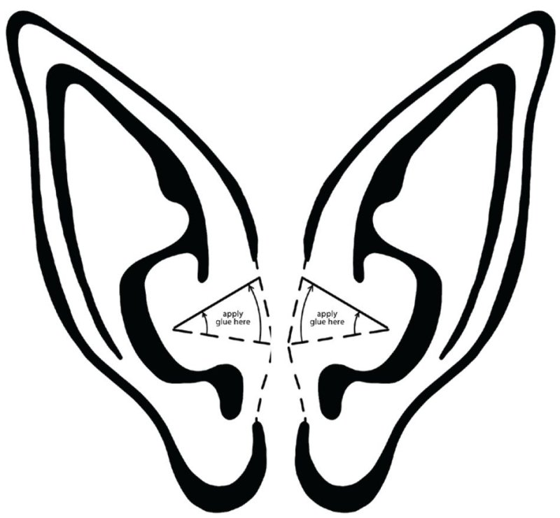 Уши эльфа трафарет