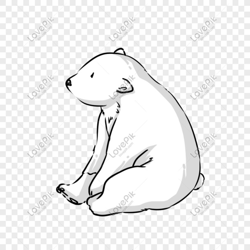 Белый медведь контур