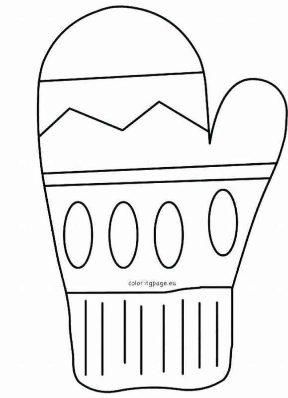 Варежка раскраска для малышей