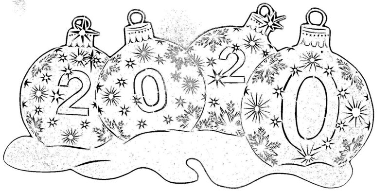 Новогодние шары с цифрами вытынанки