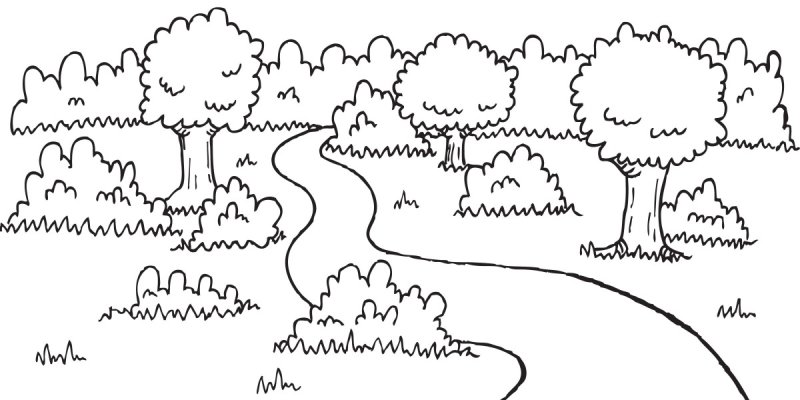 Раскраска пейзаж