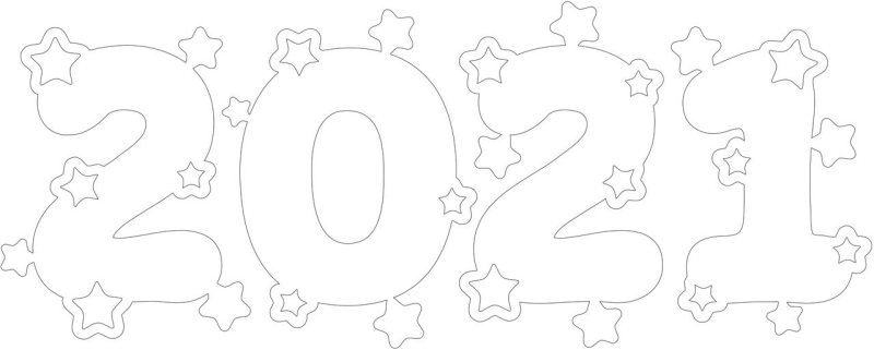 Трафареты на окна цифры