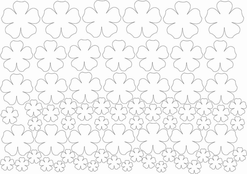 Мелкие цветы трафареты для вырезания