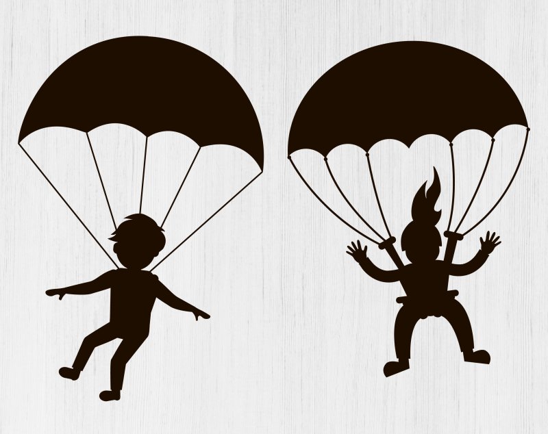Трафарет парашютиста