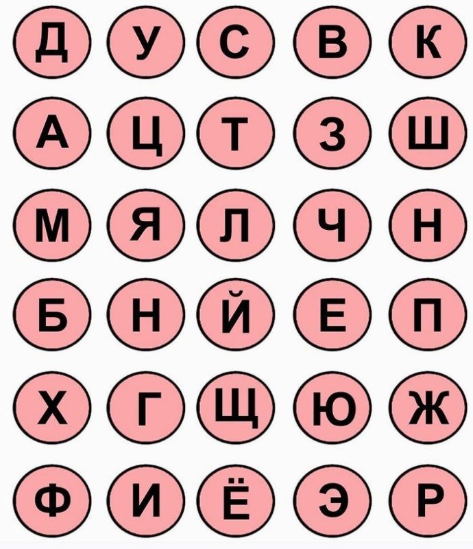 Буквы в кружочках для детей