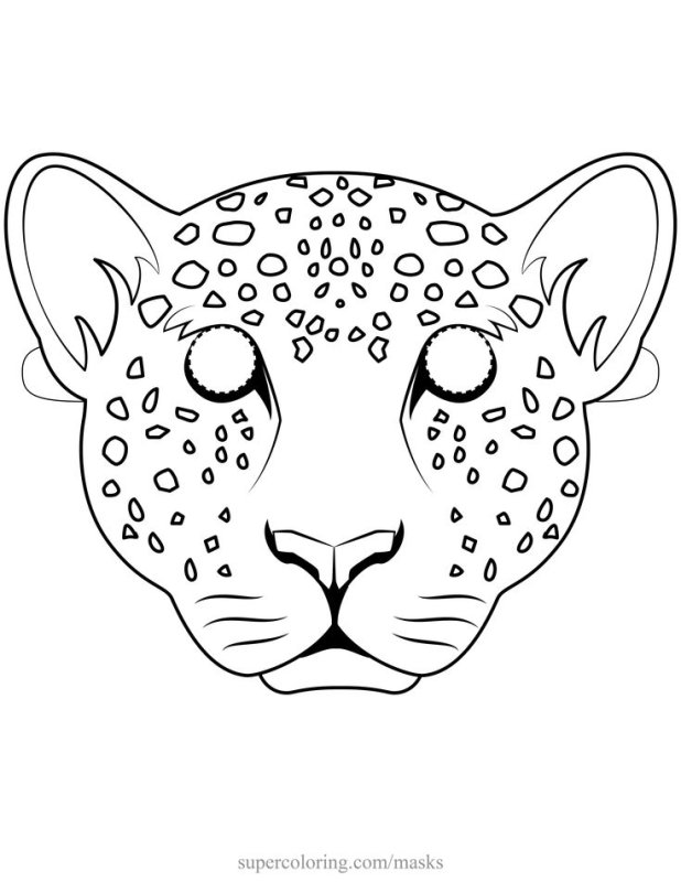 Маска леопарда раскраска