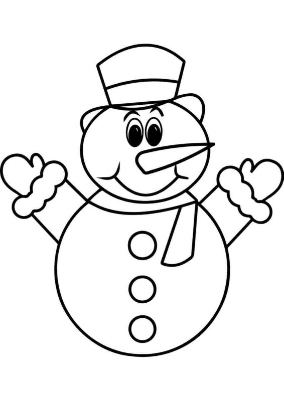 Снеговик раскраска