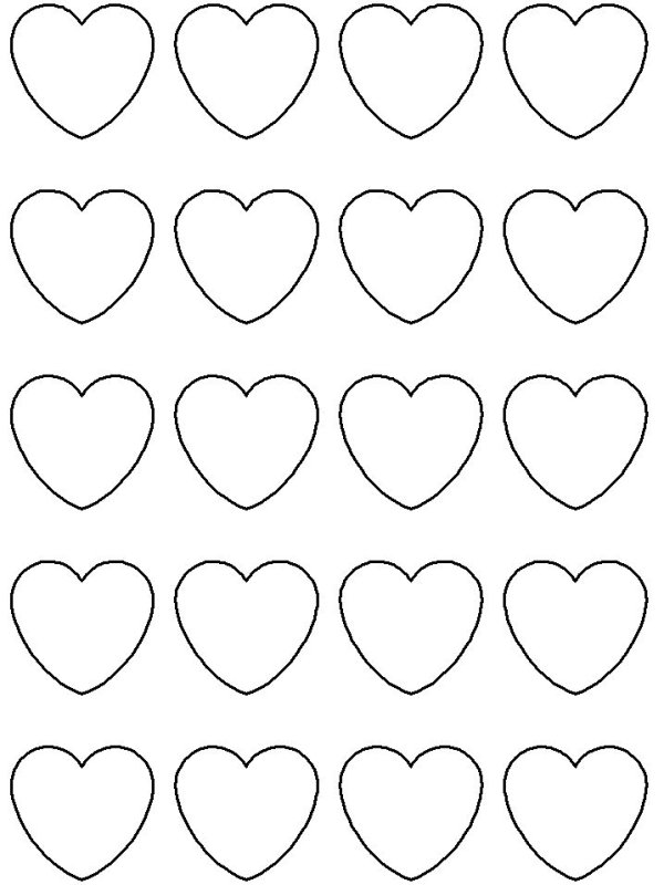 Сердечко шаблон для печати