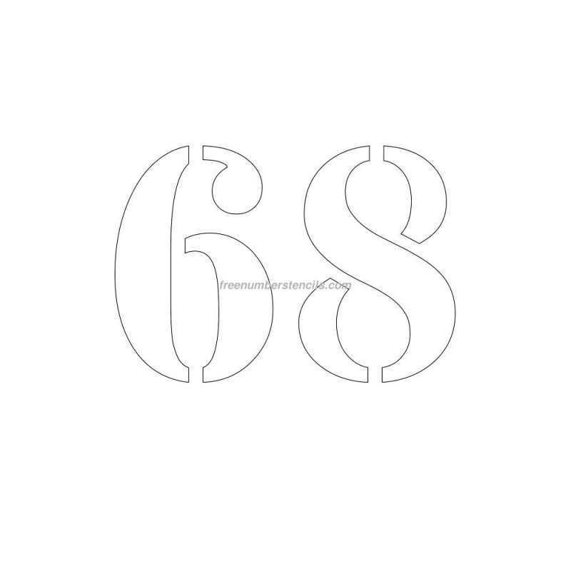 Трафарет цифр 68