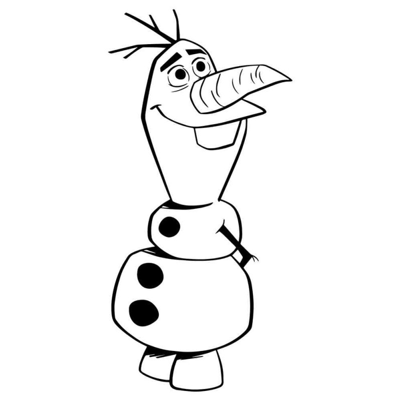 Раскраска Олафа из холодного сердца